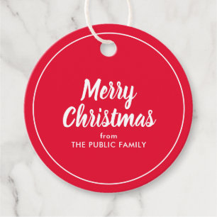 Custom Template Calligraphy Script Merry Christmas Favour Tags