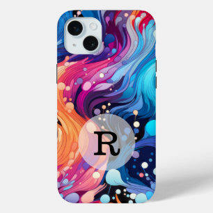 Custom Template Colourful Wavy Pattern iPhone 15 Mini Case