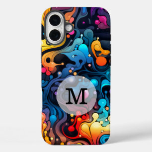 Custom Template Colourful Wavy Pattern iPhone 16 Plus Case