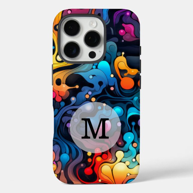 Custom Template Colourful Wavy Pattern Case-Mate iPhone Case (Back)