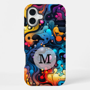Custom Template Colourful Wavy Pattern iPhone 16 Plus Case