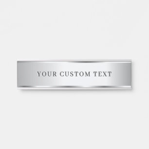 Custom Template Elegant Silver School Home Office Door Sign