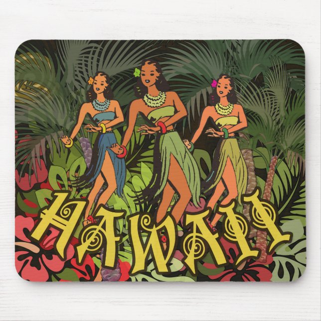 Custom Template Hawaii Art Print Mouspad Colour Mouse Pad (Front)