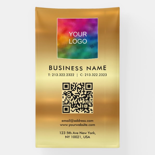 Custom Template Logo QR Code Vertical Large Glam Banner (Vertical)