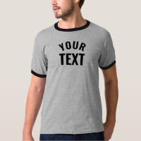 Custom Template Men's Basic Ringer Grey Black