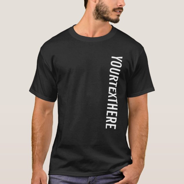 Custom Template Mens Modern Big Large Font Text T-Shirt (Front)