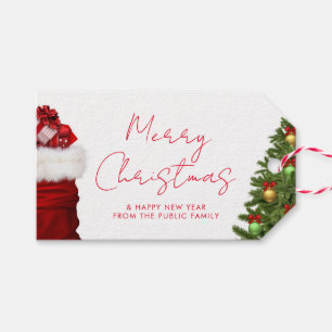 Custom Template Merry Christmas Happy New Year Gift Tags