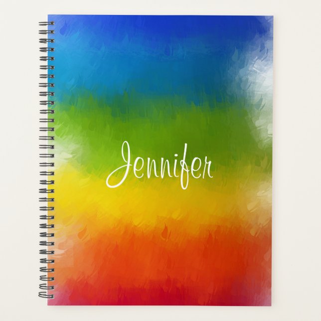 Custom Template Modern Elegant Colourful Script Planner (Front)
