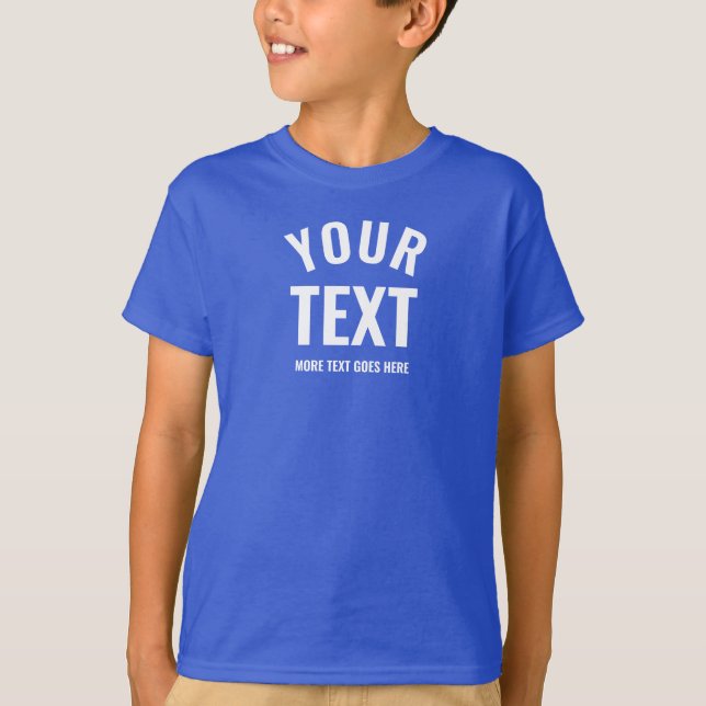 Custom Template Modern Royal Blue Kids Boys Best T-Shirt (Front)