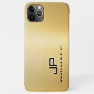 Custom Template Monogram Metallic Look Gold Case-Mate iPhone Case