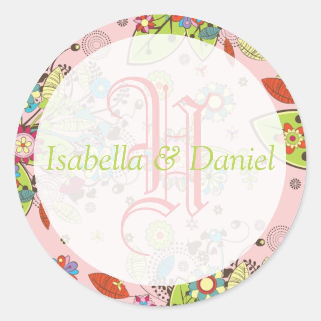 Custom Template Monogram Seal Stickers (Front)