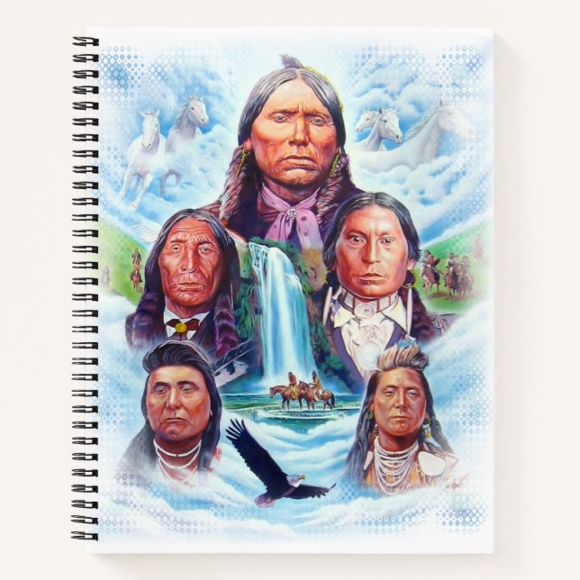 Custom Template Native Americans Indian Chiefs Notebook (Front)