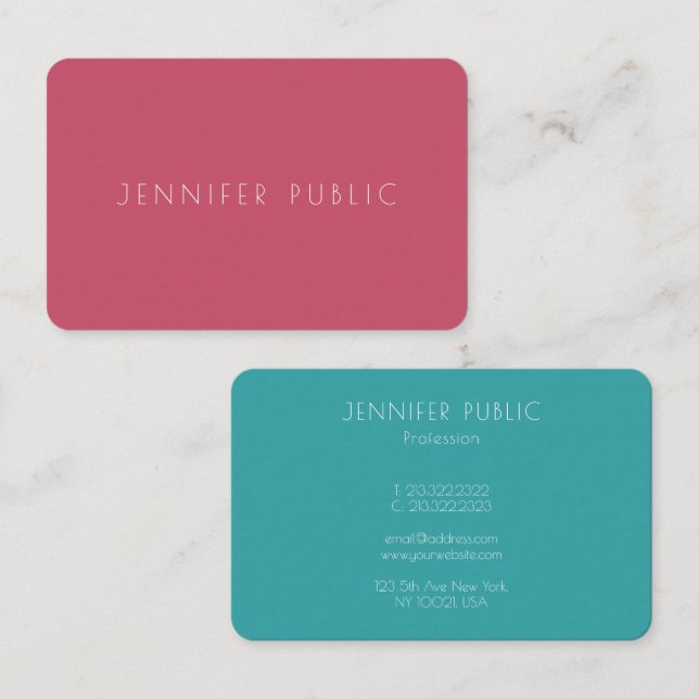 Custom Template Professional Elegant Modern Business Card (Front/Back)