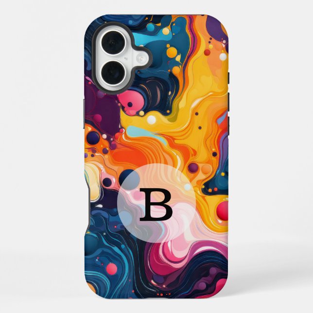 Custom Template Vibrant Wavy Pattern iPhone Case (Back)