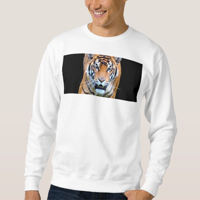Custom Template Walking Tiger Modern Men's Basic Sweatshirt (Front)