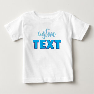 Custom Template White & Blue For Kids Boy Toddler Baby T-Shirt