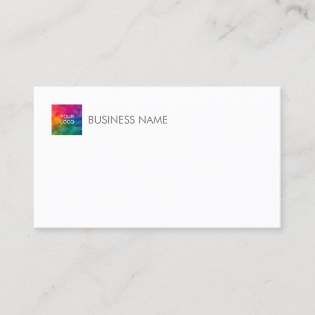 Custom Template Your Company Logo Here Elegant Business Card (Front)