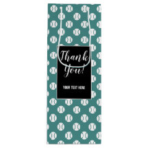 Custom tennis ball pattern wine bottle gift bag