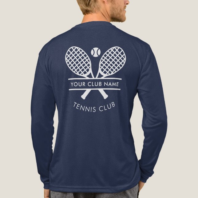 Custom Tennis Club Coach Team Players Tri-Blend Shirt (Back)