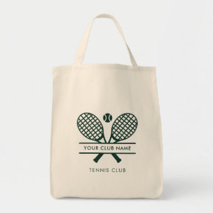Custom Tennis Club Name Green Team Swag Tote Bag