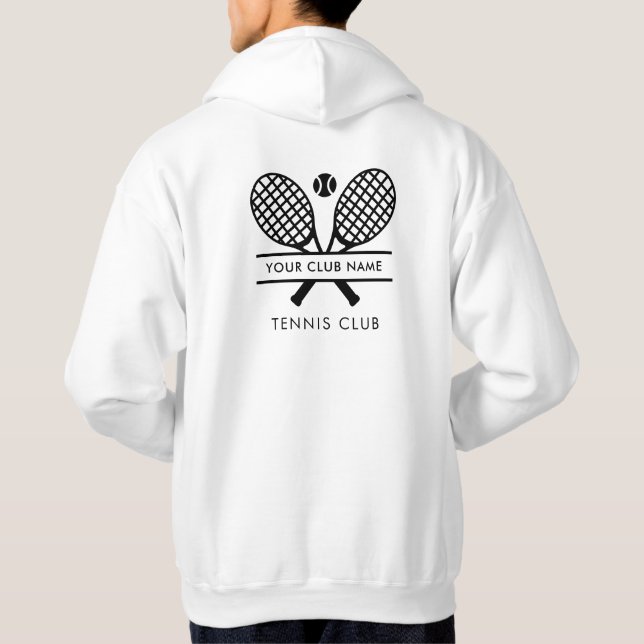 Custom Tennis Club Name Team Matching Hoodie (Back)