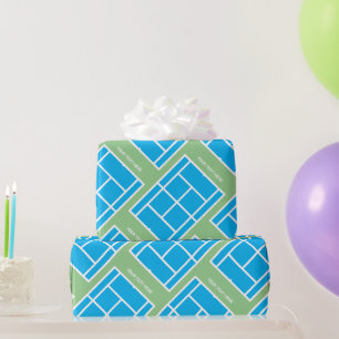 Custom tennis court Birthday Wrapping Paper
