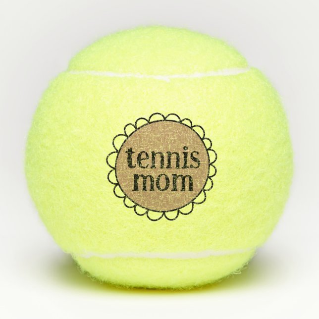 Custom TENNIS MOM Scalloped Edge Balls (Front)