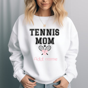 Custom Tennis Mum with Pink Bow & Rackets Sweatshirt