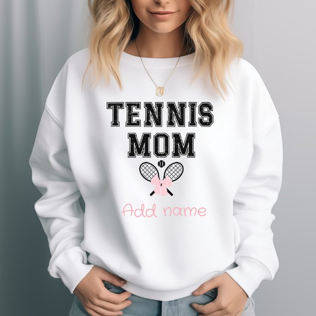 Custom Tennis Mum with Pink Bow & Rackets Sweatshirt (Creator Uploaded)