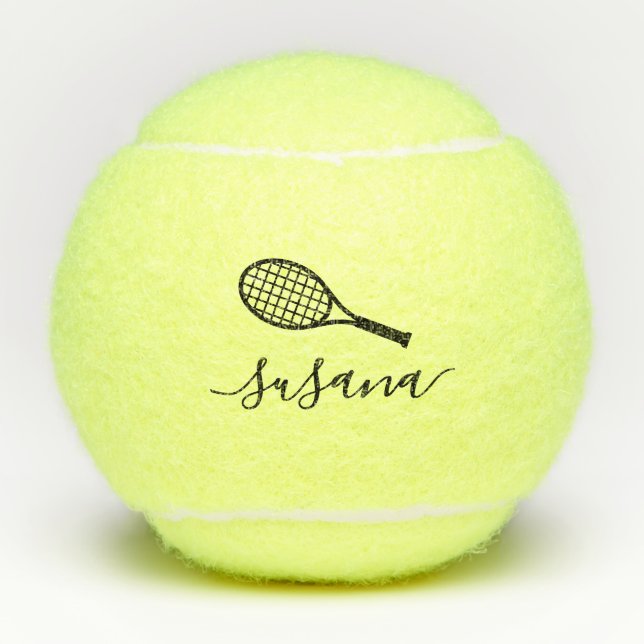 Custom Tennis Player Coach Name Personalised Tennis Balls (Front)