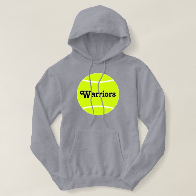 Custom Tennis Team Name or Text Women's Hoodie (Design Front)