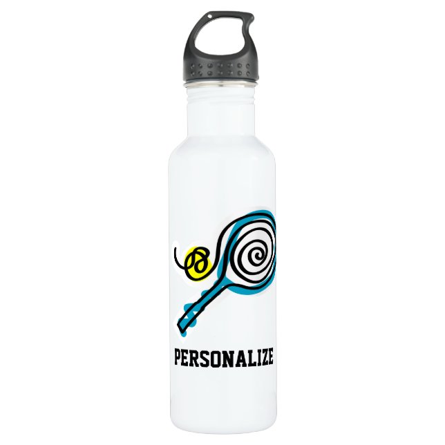 Custom tennis water bottle gift with loop cap (Front)
