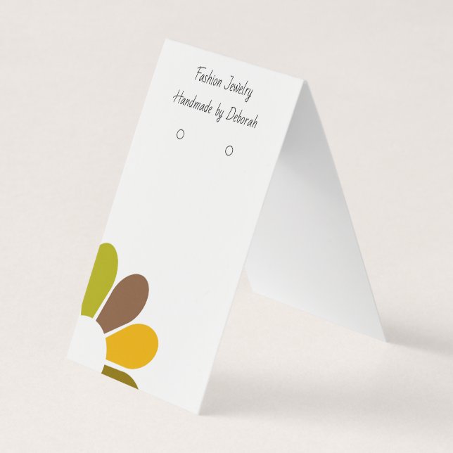Custom Tentfold Jewellery Earring Display Cards (Front)