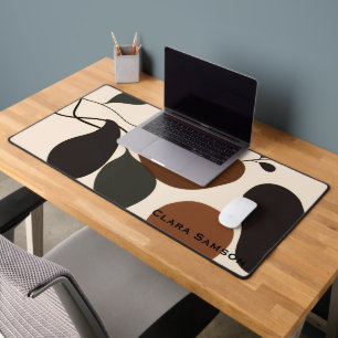 Custom Terra Cotta Abstract Silhouette Boho Desk Mat