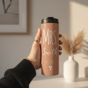 Custom Terracotta Couple Tumbler for Hubby & Wifey