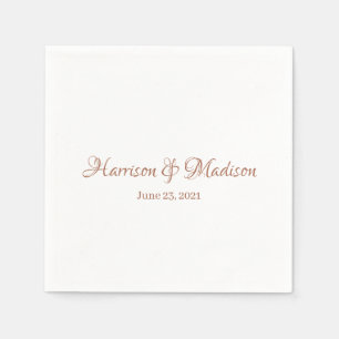 Custom terracotta Script Couple Name Date Wedding Napkin