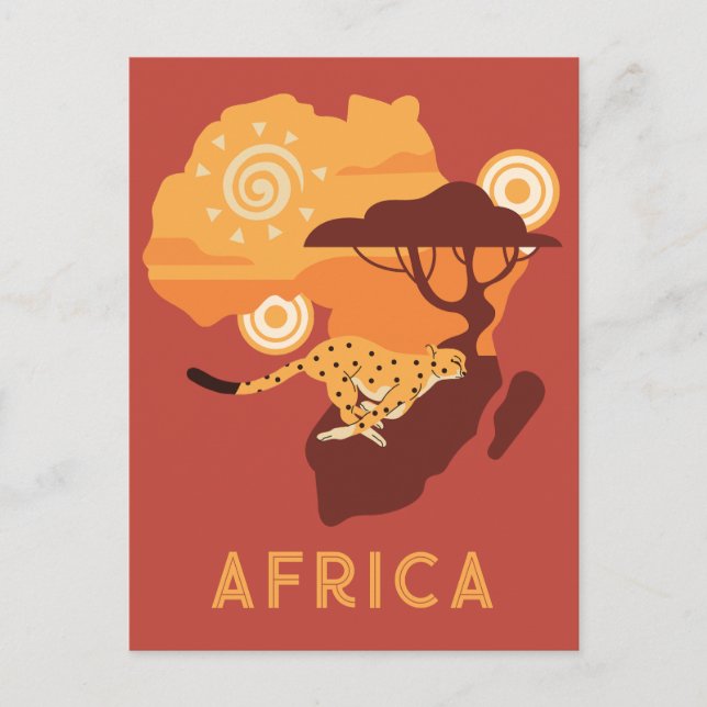 Custom Text Africa Postcard (Front)