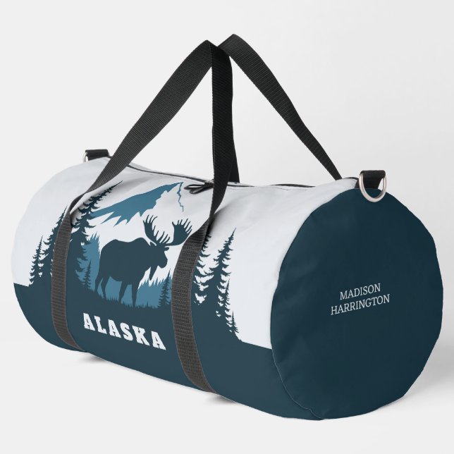 Custom Text ALASKA Duffle Bag (Left Corner)