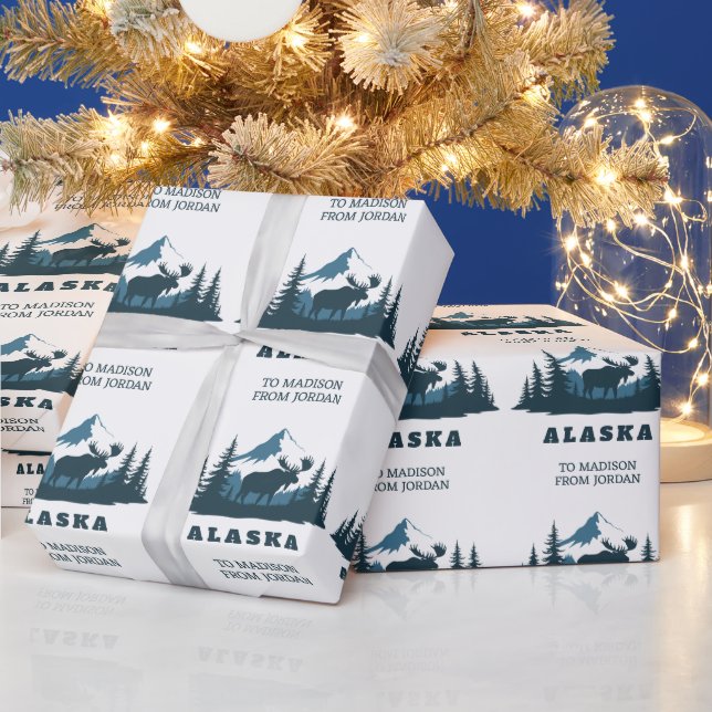 Custom Text ALASKA Wrapping Paper (Holidays)