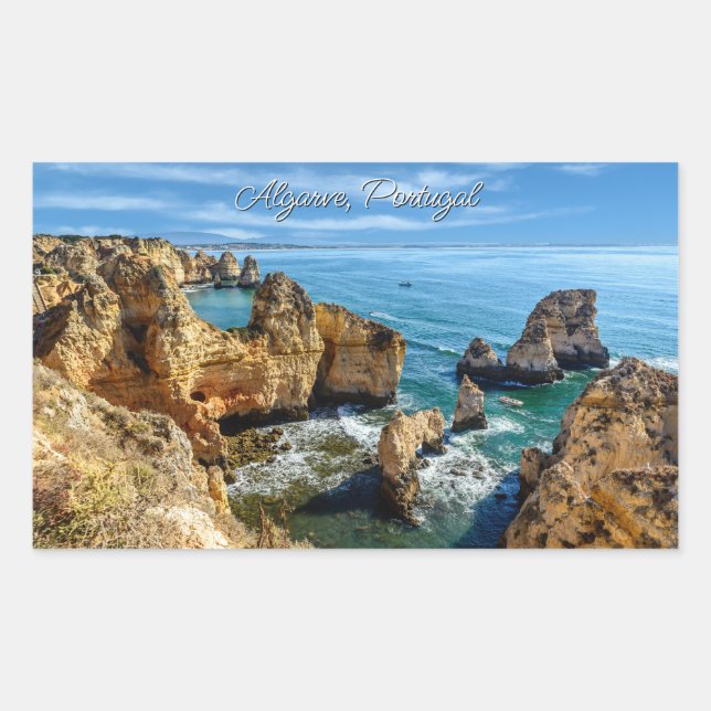 Custom Text Algarve, Portugal Rectangular Sticker (Front)