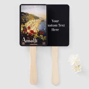 Custom text Amalfi Italy Vintage Travel fan set