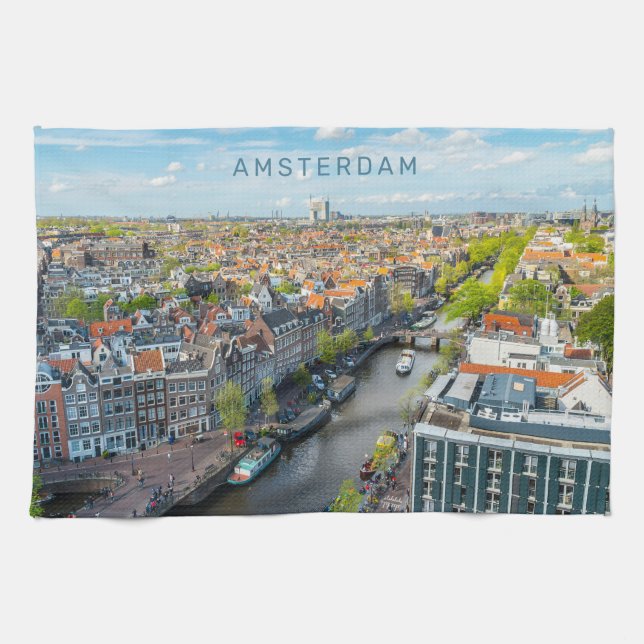 Custom Text Amsterdam Tea Towel (Horizontal)