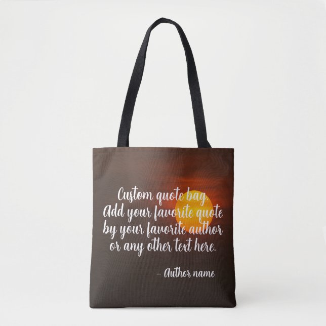 Custom Text and Author Name Tote Bag (Front)