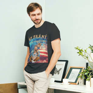 Custom Text And Face Portrait Photo Vintage Style T-Shirt