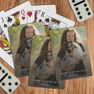 Custom Text  and Full Vertical Photo template Playing Cards