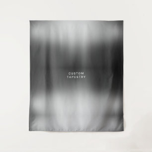 Custom text and image simple silver grey wedding tapestry