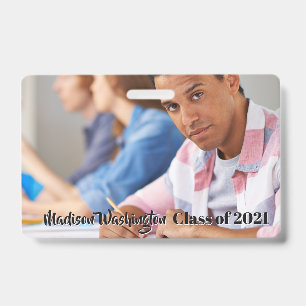 Custom text and photo badge ID badge