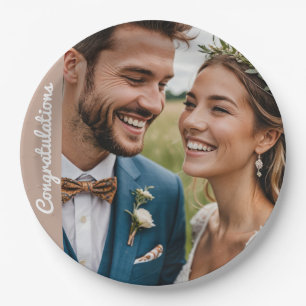 custom text and photo personalised party photo paper plate