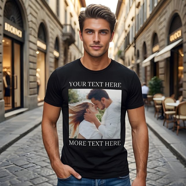Custom Text and Photo T-Shirt (Creator Uploaded)