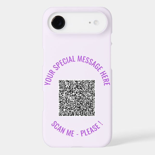 Custom Text and QR Code iPhone Case Choose Colours (Back)